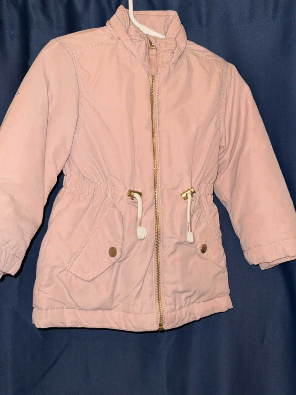 Kids Pink Drawstring Waist Jacket